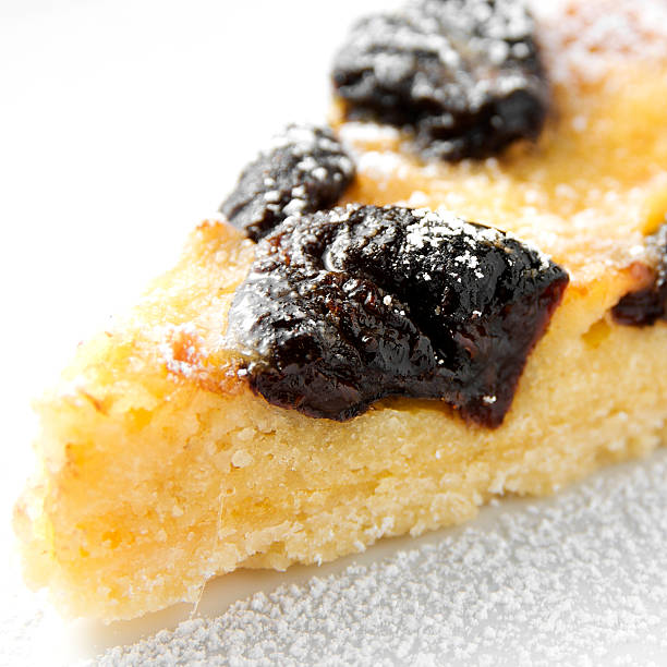 Prune and Almond Tart stock photo