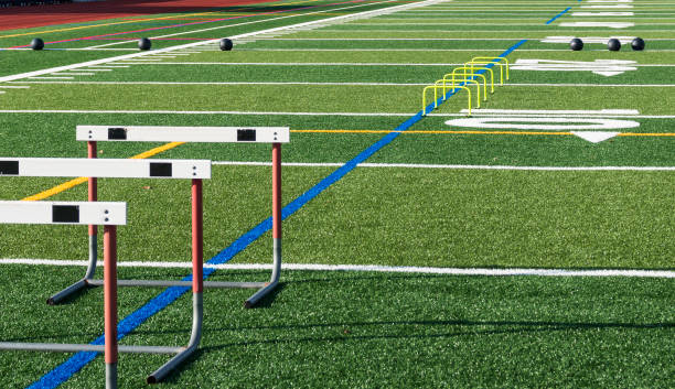 istock Turf field set up for speed and agility practice 969555590