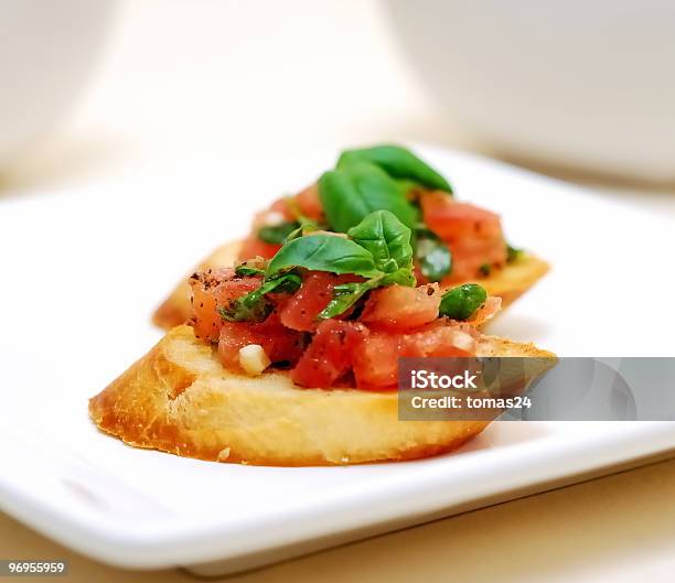 Bruschetta Stock Photo - Download Image Now - Antipasto, Appetizer, Baguette