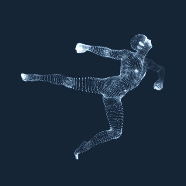 istock Silhouette of a Dancer. 3D Model of Man. Sport Symbol. Design Element. Vector Illustration. 969559786