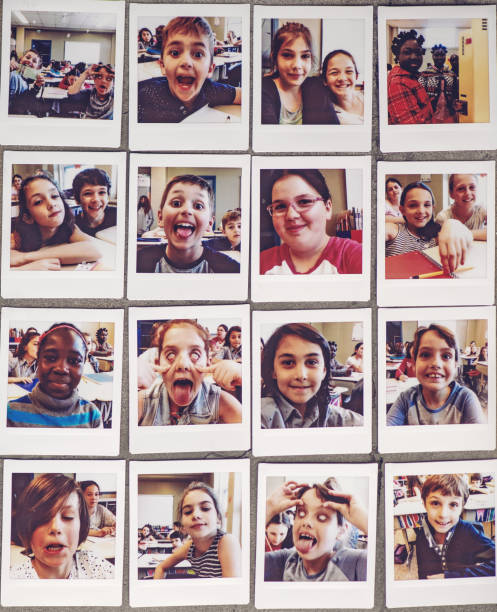 escuela niños retratos instantáneos - back to school fotos fotografías e imágenes de stock