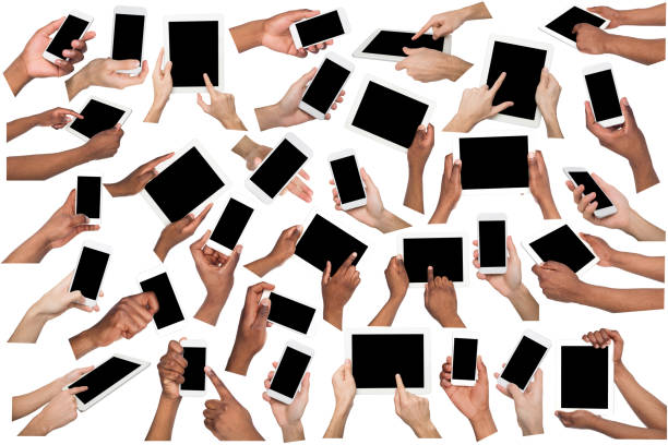 istock Male hands pointing, holding mobile phone 969560294