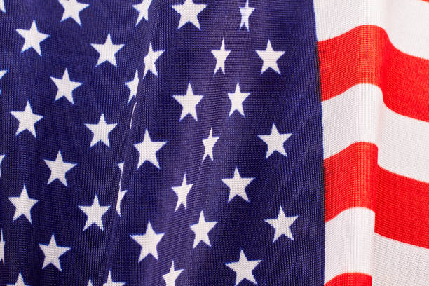 istock Stars and stripes fabric flag background. 969570630