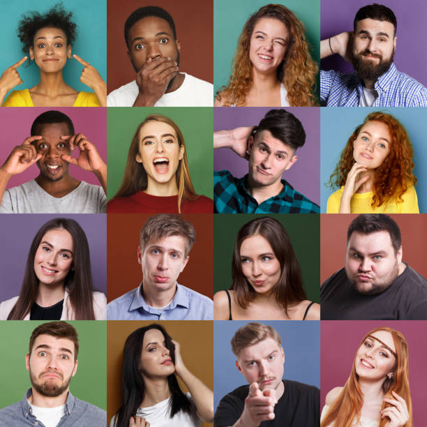 istock Diverse young people positive emotions set 969571328