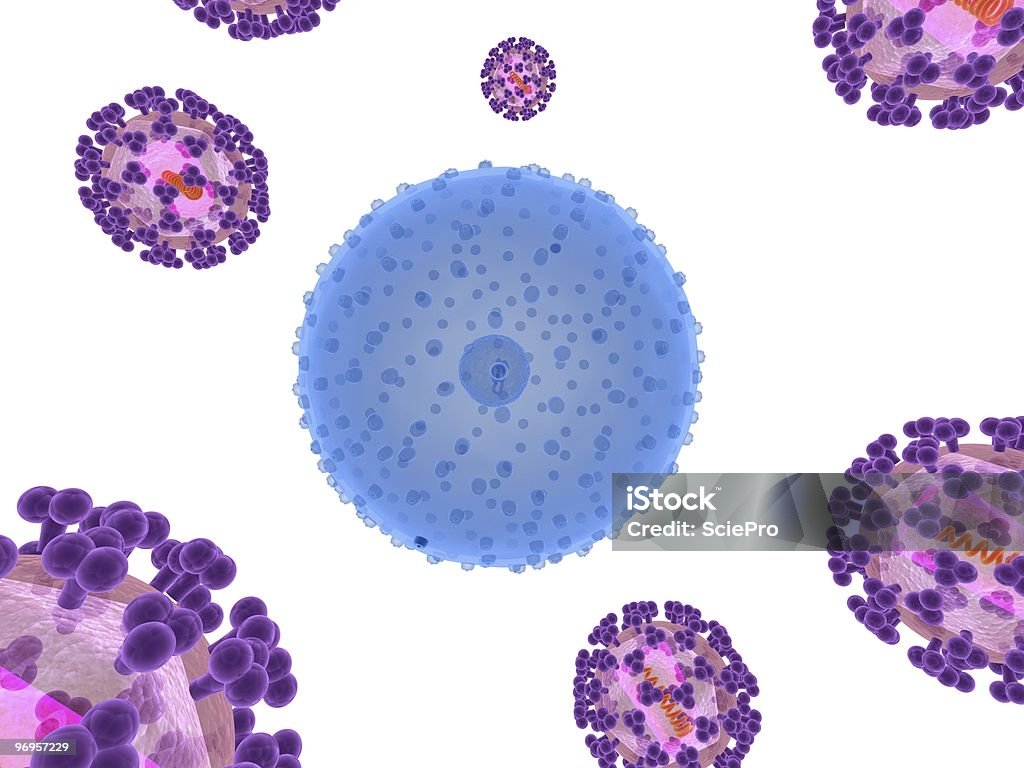 hi-virus einerseits Zelle - Lizenzfrei AIDS Stock-Foto