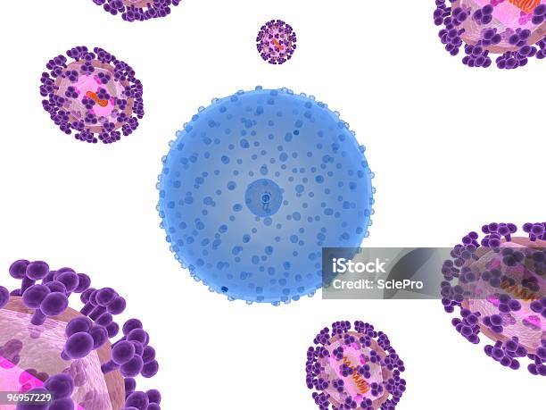 Hi Вирус Атакующий Клетка — стоковые фотографии и другие картинки Без людей - Без людей, Биология, Болезнь