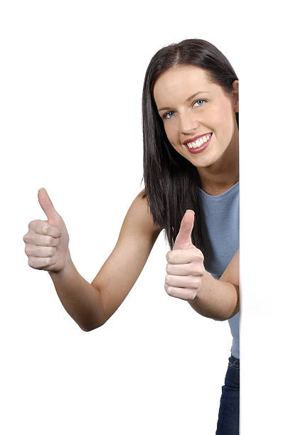 istock Friendly girl with thumbs up 96957425