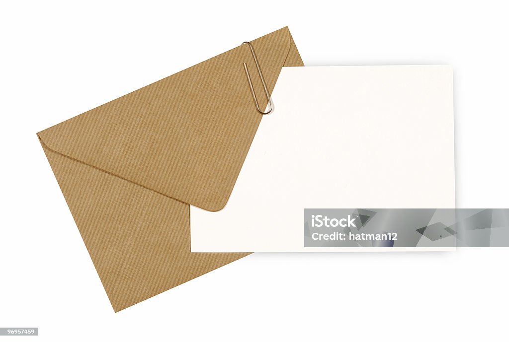 Blank message card with brown конверт - Стоковые фото Конверт роялти-фри