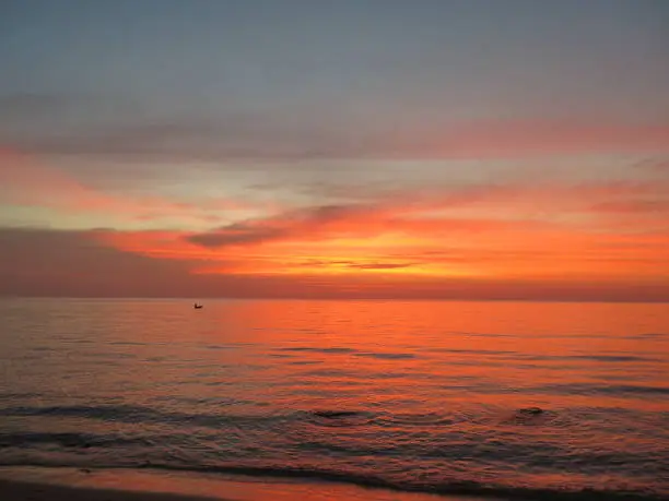 Sunset at lonely beach, Koh Chang, Thailand
