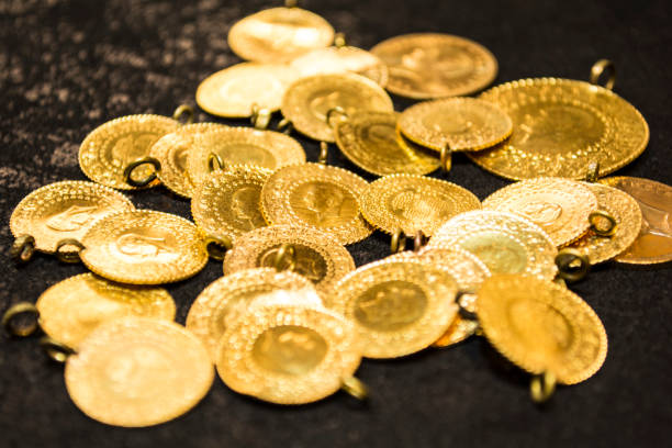 istock 1/4 Turkish Gold coin necklace. 969575436
