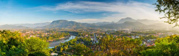 You can see around Laung Prabang at Wat PhuSri that located at top of mountain in the city.