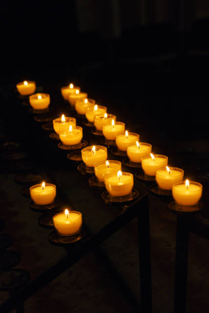 istock Candle lights in a Catholic cathedral, Vienna, Austria 969582446