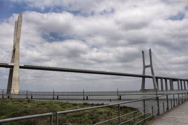 istock Vasco Da Gama perspectives under cloudy sky in Lisbon 969583166