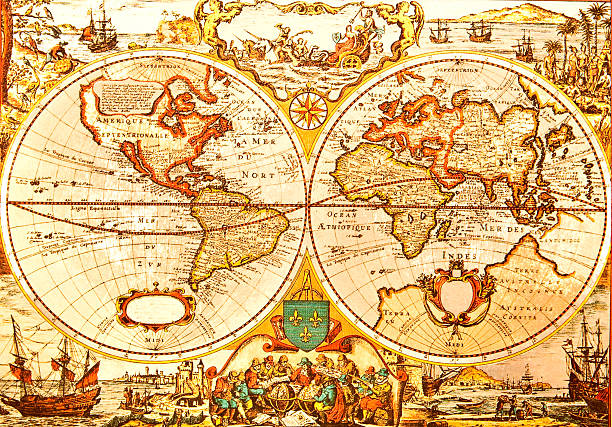 World Antique Map stock photo