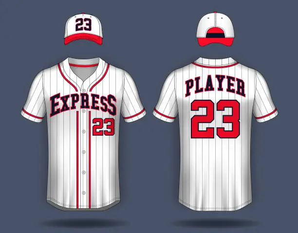 Vector illustration of Baseball t-shirt mock up.