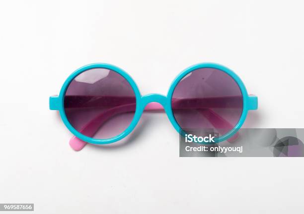 Blue Sunglasses White Backgound Stock Photo - Download Image Now - Sunglasses, Blue, Cut Out