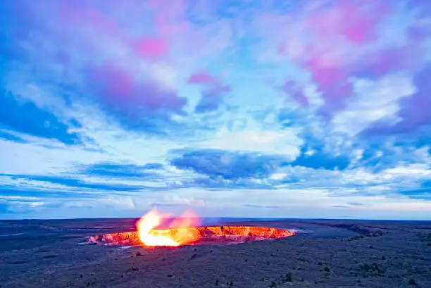 Big Island Kilauea Volcano before violent eruption