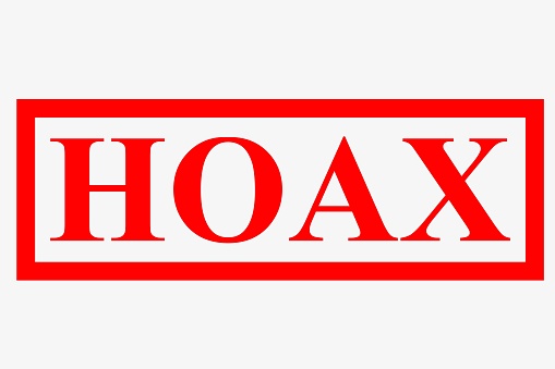 vector rubber stamp hoax or fake news