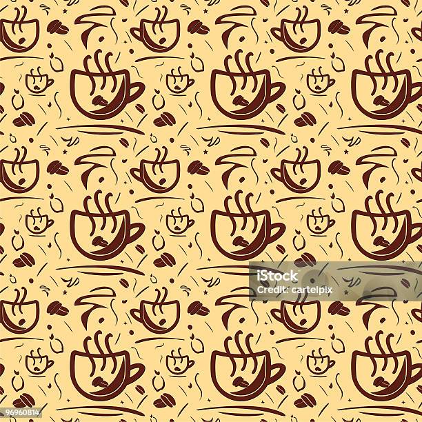 Sfondo Caffè Con Motivo - Immagini vettoriali stock e altre immagini di Bevanda calda - Bevanda calda, Bricco per il caffè, Caffetteria