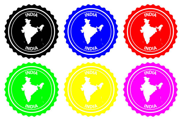 индия резиновый штамп - passport postage stamp india passport stamp stock illustrations