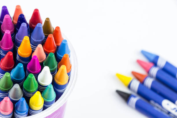 istock Colorful crayons in cup,white background,close up 969613750