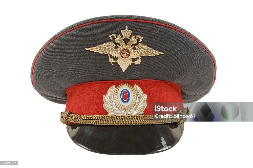 Hat of Russian police officer  Cap - Hat Stock Photo