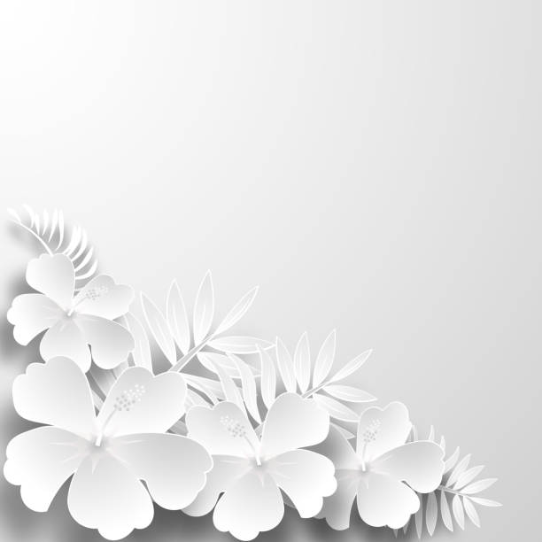 istock Paper art flower background. Origami flower. Vector stock 969621446