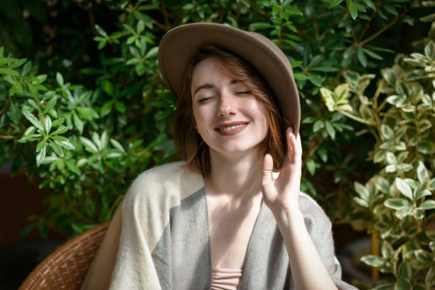 istock Woman wearing in hat and poncho. 969624074