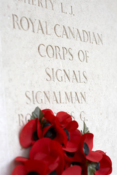 Cenotpah and Military section of the cemetery in the Town of Strathmore in Wheatland County Alberta Canada