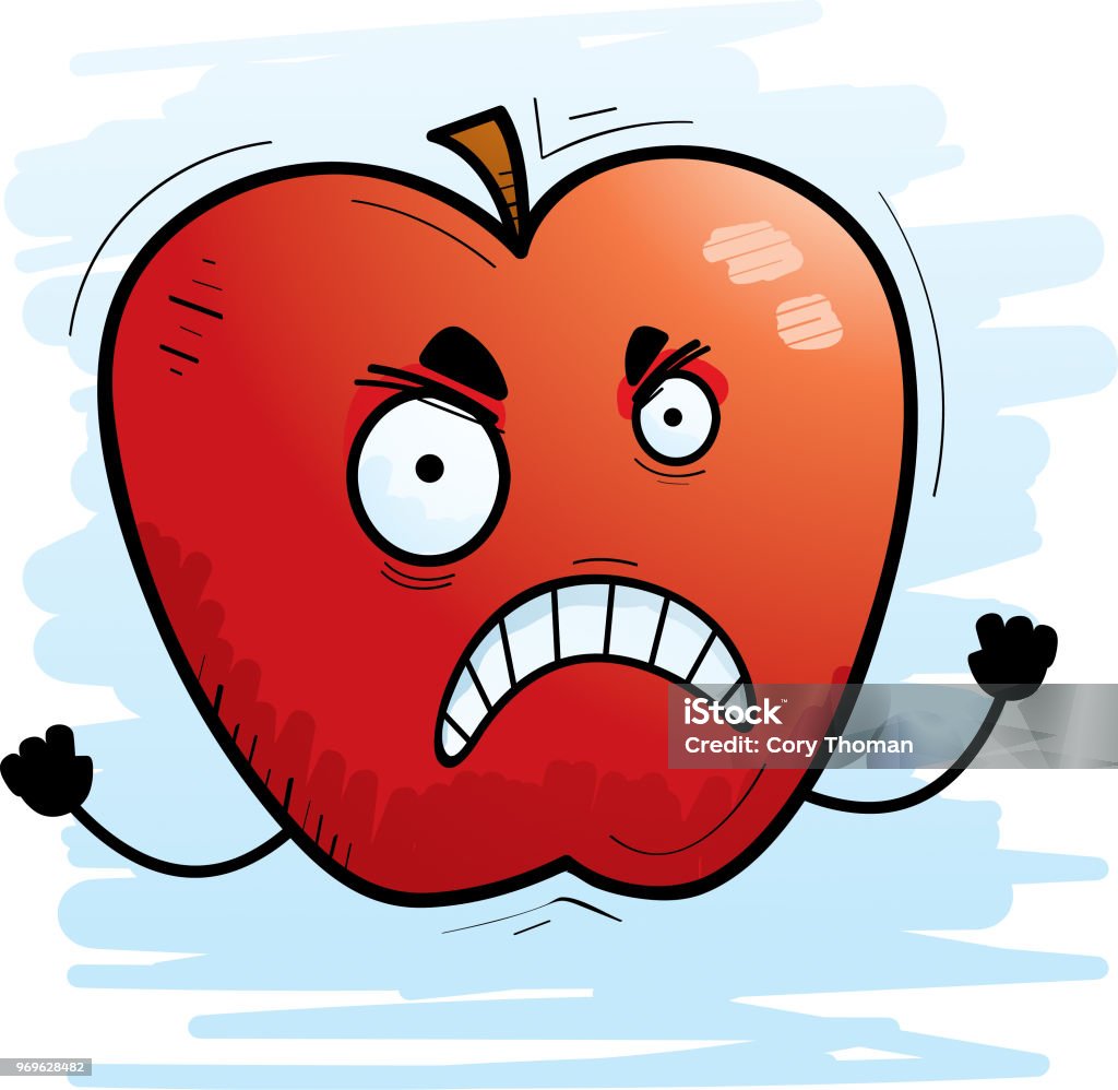 Apple Angry Expression Angry Cartoon Apple Stock Illustration - Download Image Now - Cartoon ...