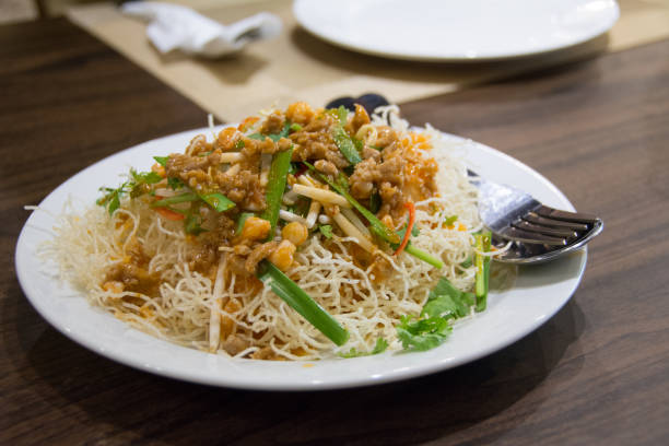 Tasty crispy rice noodle stock photo