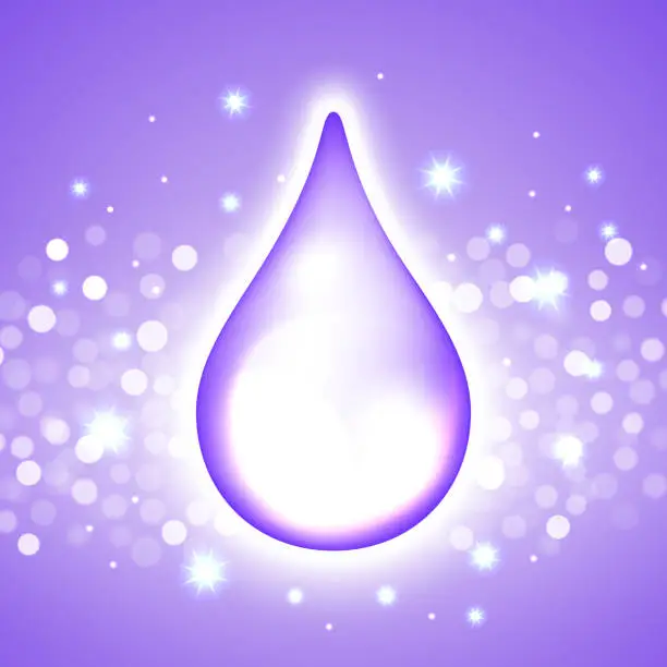 Vector illustration of Water drop on boken lights background