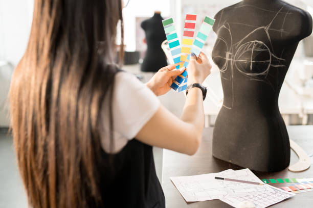 istock Asian Female Designer Working in Atelier 969675116