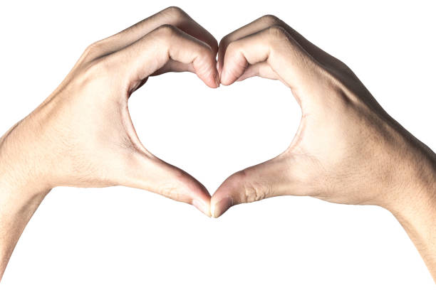 istock Hands in the form of heart on white background with clipping path. 969684920
