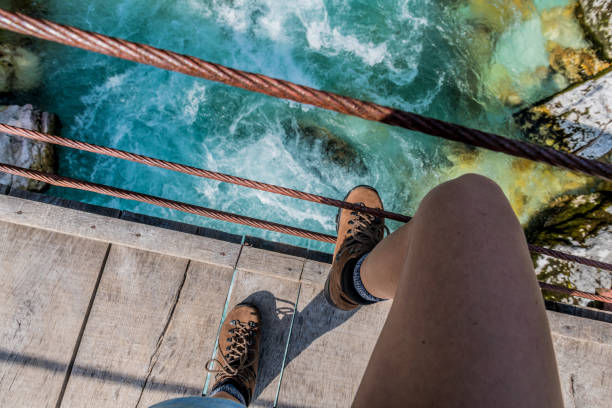 istock River Soca -  suspension footbridge 969685102