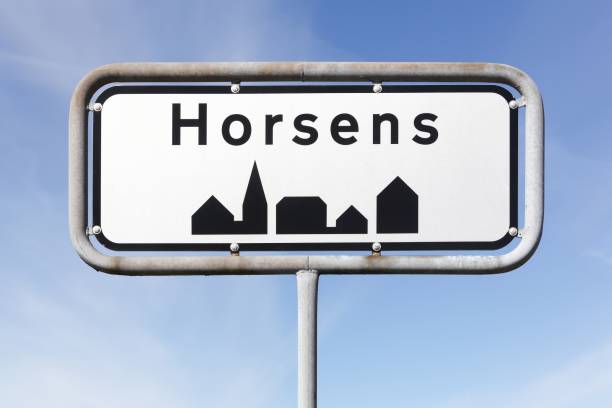 Horsens city road sign in Denmark