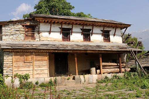 Ghandruk, May 2018, Nepal: Traditional Annapurna region farmhouse in remote Ghandruk village in Himalayas, Nepal