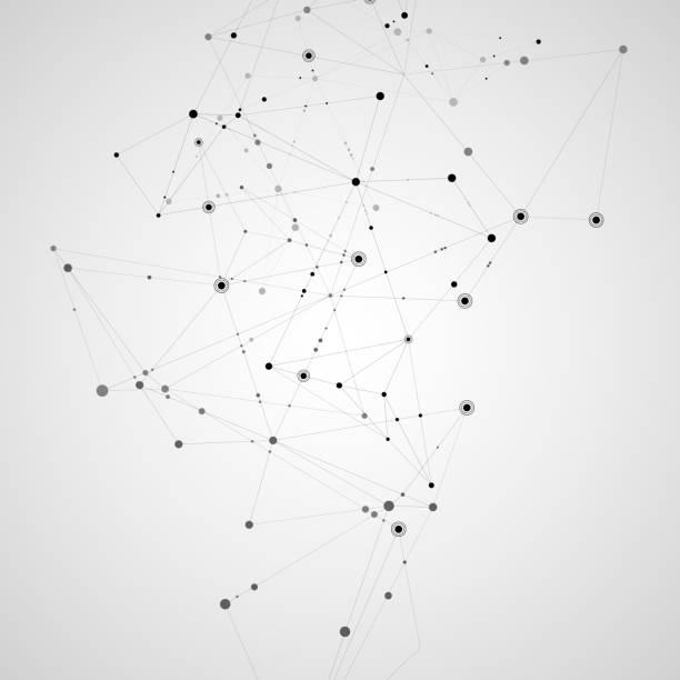 polygonale netzwerk hintergrund zu verbinden. striche und punkte-wissenschaft-muster - 18803 stock-grafiken, -clipart, -cartoons und -symbole