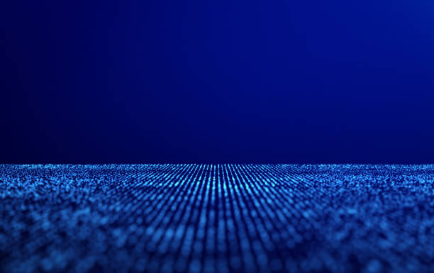 istock Network connections dots on blue abstract background in technology concept. 3d illustration 969703904