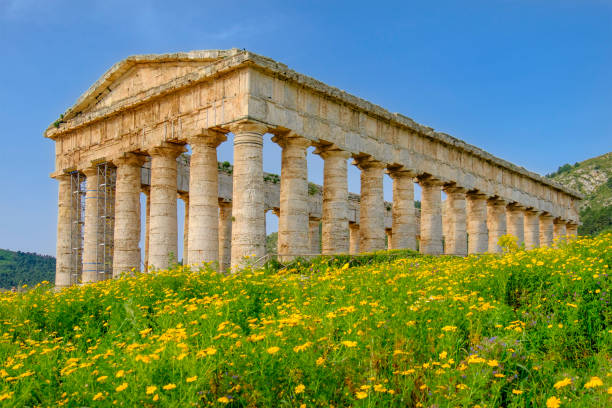 segesta, doric 사원 일자 5 세기 기원전 (시 실리, 이탈리아) - segesta 뉴스 사진 이미지