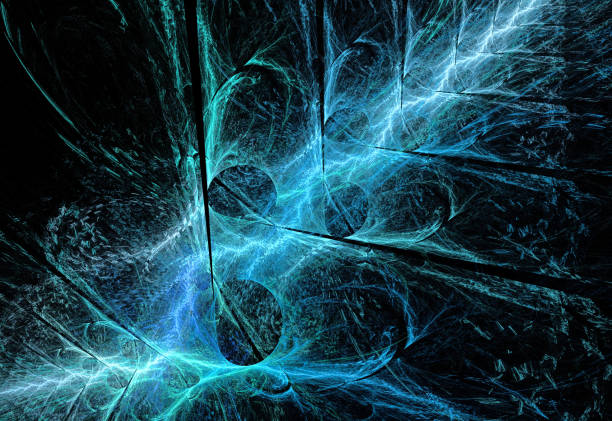 istock Abstract illustration of a fractal pattern on black background 969710498