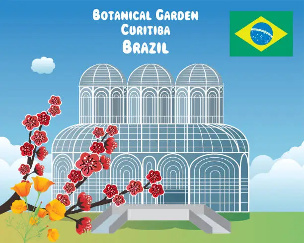 Vector illustration of BOTANICAL GARDEN - CURITIBA