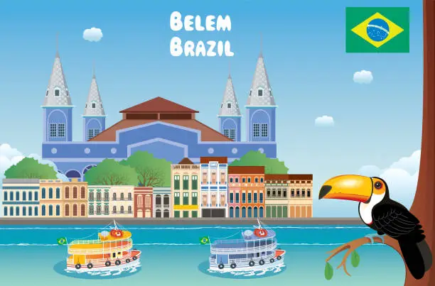 Vector illustration of Belem Brazil