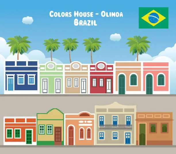 Vector illustration of Olinda Colors House