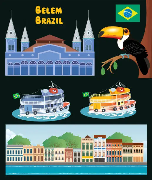 Vector illustration of Belem, Brazil