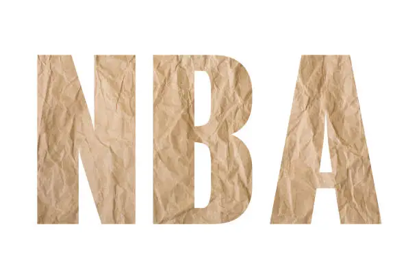 NBA word with wrinkled paper texture