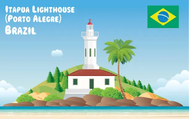 Vector illustration of Port Alegro Lighthouse