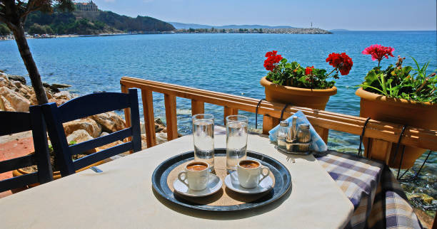 istock Traditional Greek cafeteria at the beach, Greece 969720494