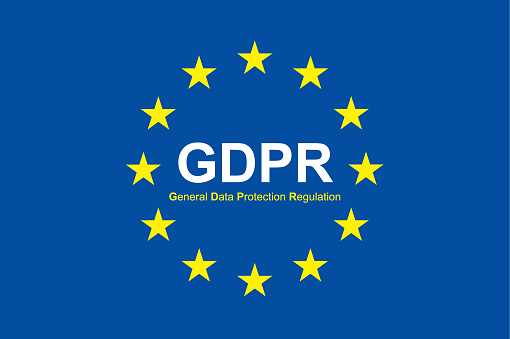 Gdpr general data protection regulation. Eu safeguard regulations and data encryption vector concept background .