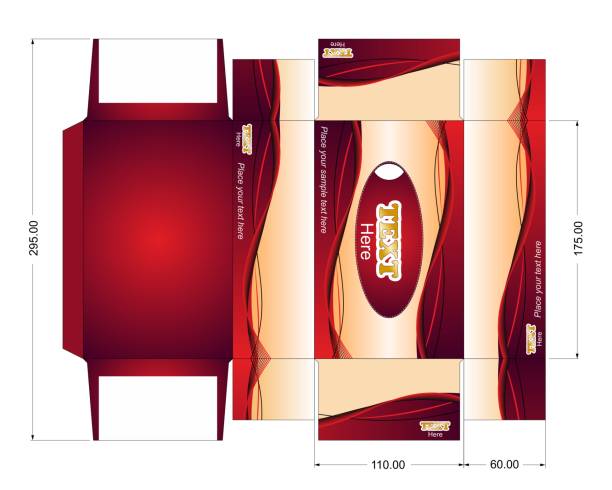 Design of package for napkins. Wet wipes box template Design of package for napkins. Wet wipes box vector template tissue box pattern stock illustrations